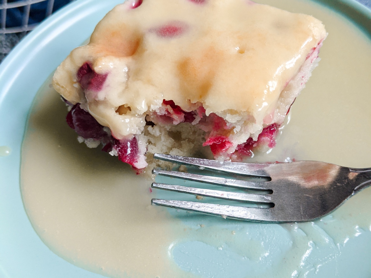 Cranberry Cake with Butter Sauce